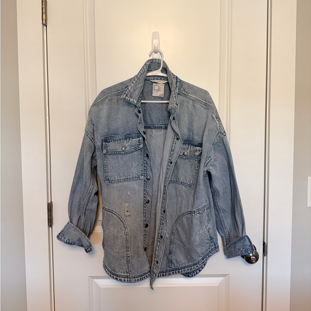 Offline by Aerie Distressed Oversized Denim Jacket